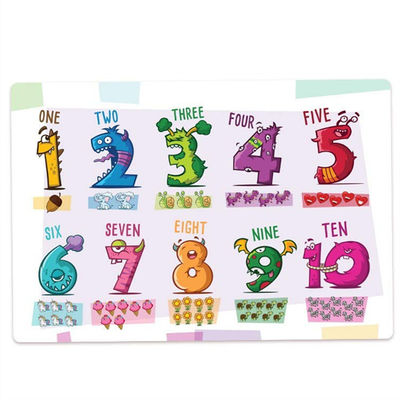 Disposable 12X18&quot; Color Design Learning Baby Placemats Waterproof BPA Free Plastic Table Topper