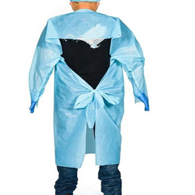 The-Head &amp; Open-Back Poly Coated Protective Gown Disposable CPE Isolation Gown Over