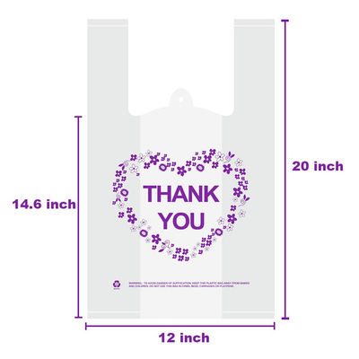 High Quality Plastic Clear Vest Handles Bags T-shirt Shopping Bags with Custom Logo