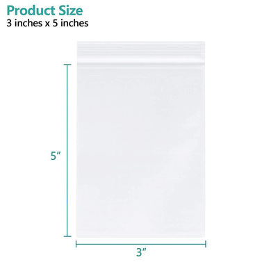 Clear Plastic  Reclosable Poly Bags 2mils Waterproof