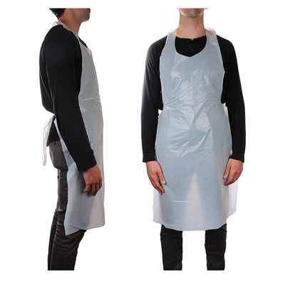 Lightweight Disposable CPE Plastic Aprons , Sleeveless Plastic Kitchen Aprons