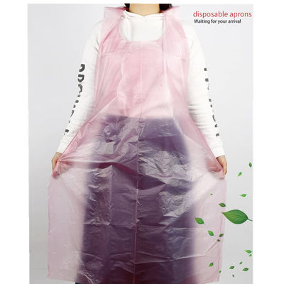 Pink Disposable Aprons , Professional Disposable Polyethylene Aprons