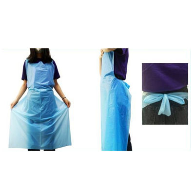 Sanitary Plastic Disposable Aprons Blue / White For Food Industry