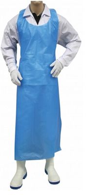 Antibacterial Plastic Aprons On A Roll , Sleeveless Blue Disposable Aprons