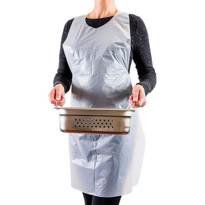 Eco Friendly White Plastic Aprons Disposable For Painting / Cooking