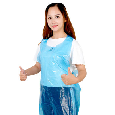 Waterproof Disposable PE Apron , Custom Color Plastic Throw Away Aprons