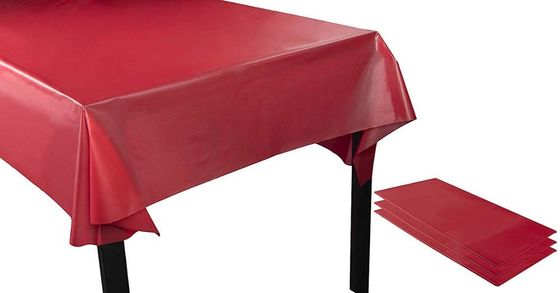 Tablecloth 5 Pack Red Disposable Rectangle Waterproof Party Plastic Table Cover Sheet