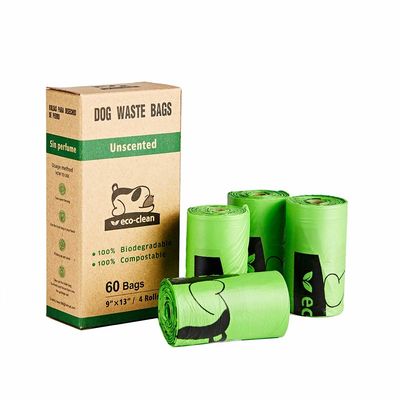 100% Compostable Products for Dogs Dog Poop Bags Large Leak Proof Waste Bag with Bone Holder