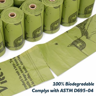 Environmental Friendly Disposable Poop Bags , Tear Resistant Bio Dog Poop Bags