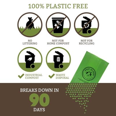 Leak-Proof  Printed Biodegradable Poop Bags Dog Waste Bag with Dispenser
