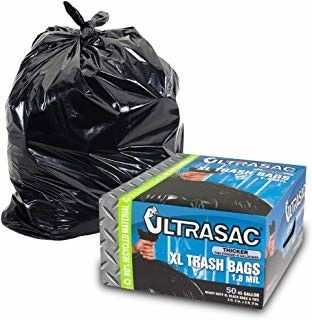 Heavy Duty 45 Gallon Trash Bags , Tear Resistant Large Plastic Garbage Bags