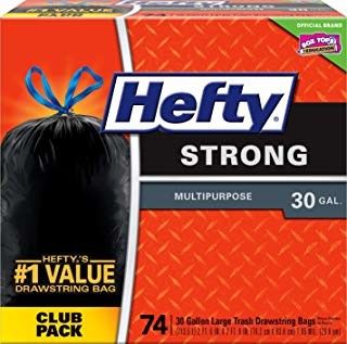 Strong Multipurpose Large Black Garbage Bags - 30 Gallon 74 Count