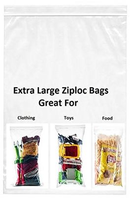Watertight Zip Lock Bags , Clear LDPE Plastic Ziplock Packaging Bags