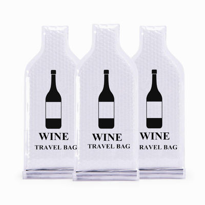 Air Bubble Wine Bottle Travel Protector With Double  And Velcro Seal