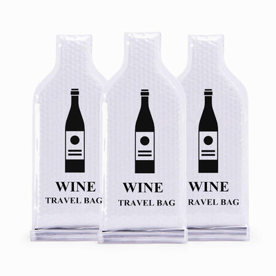 Air Bubble Wine Bottle Travel Protector With Double  And Velcro Seal