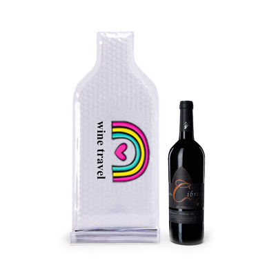 PVC Plastic Bubble Wrap Wine Bags , Custom Reusable Wine Bottle Protector Bags