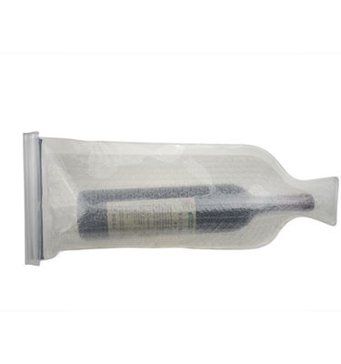 Transparent Bubble Wrap Wine Bags , PVC Plastic Wine Bottle Protector Bags