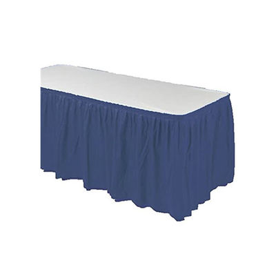 Water Resistant Disposable Plastic Table Skirts For Covering Unsightly Table Legs