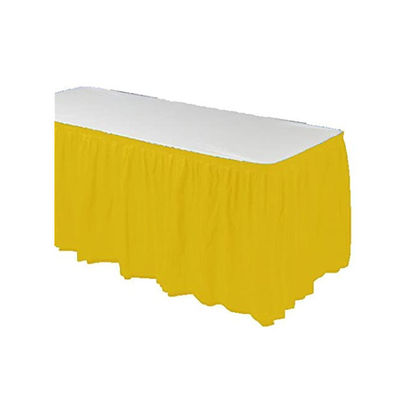 Solid Color Party Table Skirt , Water Repellent Plastic Table Skirts
