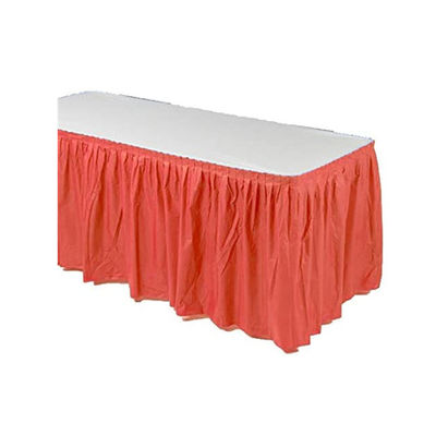 Solid Color Party Table Skirt , Water Repellent Plastic Table Skirts