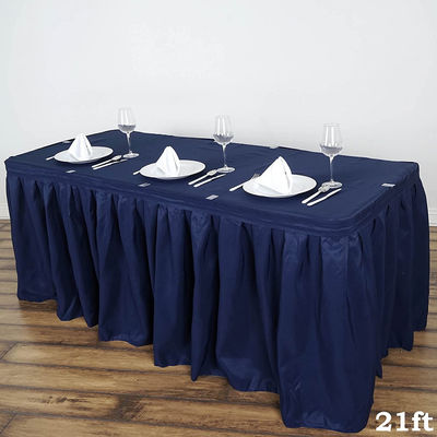 Eco Friendly Disposable Table Skirts , Waterproof Plastic Party Table Skirt