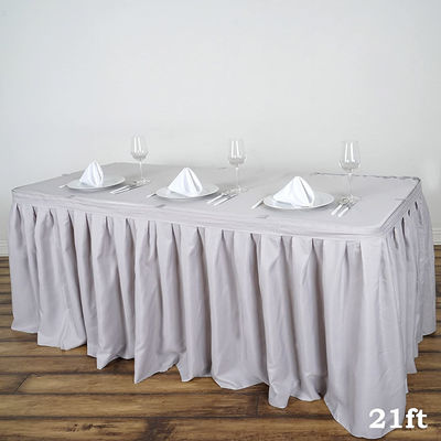Eco Friendly Disposable Table Skirts , Waterproof Plastic Party Table Skirt