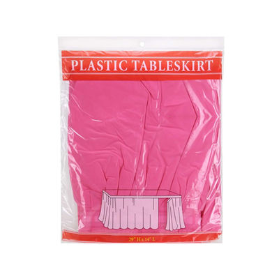 KINSHUN Ivory Disposable Waterproof Table Skirt Plastic Party Table Skirt
