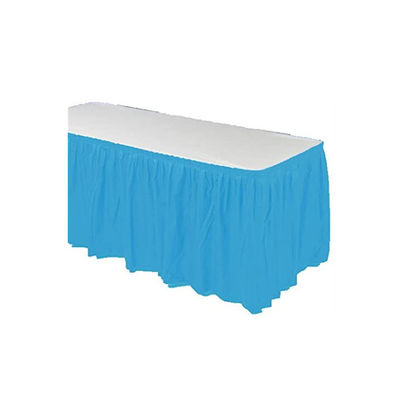 KINSHUN Plastic Table Skirt Rectangle Light Blue Color Party Table Skirt