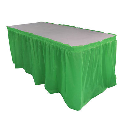 Odorless Disposable Plastic Table Skirts For Birthday Party / Business Convention