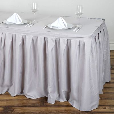 Plastic Table Skirting Single Pleats Type For Bridal / Baby Shower