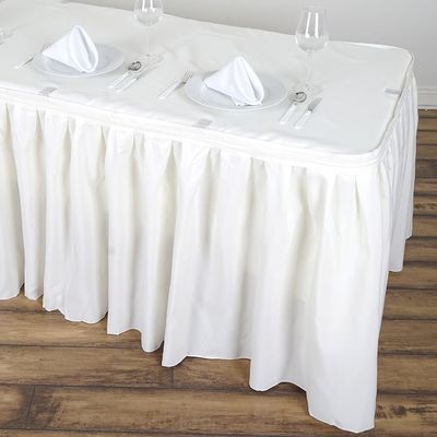 Elegant Disposable Plastic Table Skirts With Built - In Adhesive Line