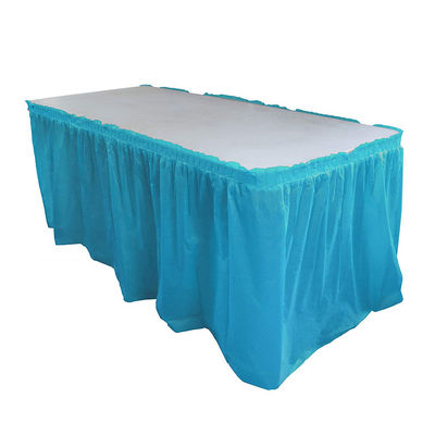 Ruffled Disposable Plastic Table Skirts , Wedding Party Decorative Table Skirts