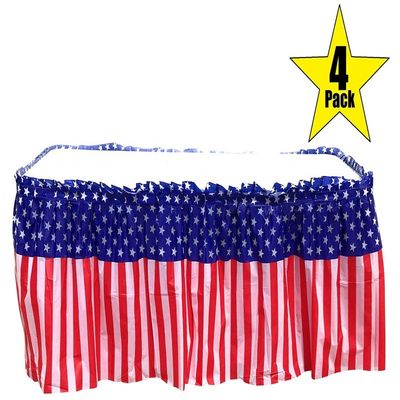 National Flag Style Single Pleats Table Skirting With Adhesive Backside