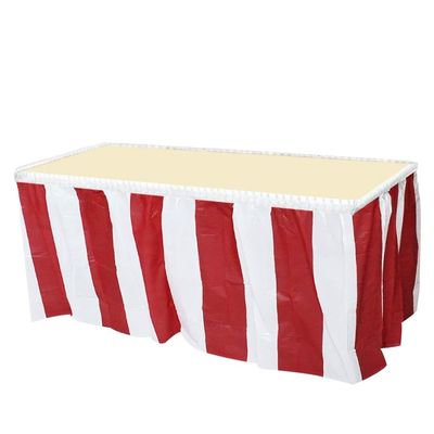 Modern Disposable Plastic Table Skirts For Dessert / Buffet Table Decoration
