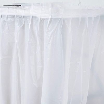 Plain Style Disposable Plastic Table Skirts , Trade Show Table Skirt