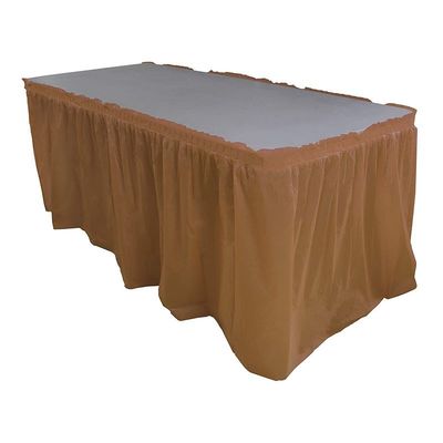Disposable PEVA Plastic Tablecloth Skirt Solid Color For Christmas Party