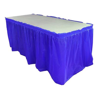 Disposable PEVA Plastic Tablecloth Skirt Solid Color For Christmas Party