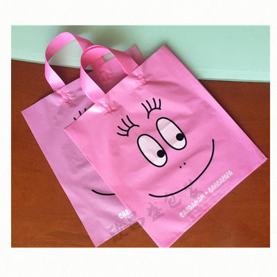 Customized Design Printed Soft loop handle bag shopping plastic bags handbags