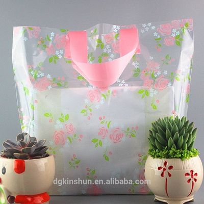 Plastic Clear Tote Bag Die Cut Patch Handle Merchandise Bags With Custom Printed Logo
