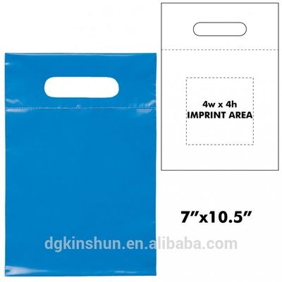 Hand Reinforced recycled disposable Customized Printing Logo Plastic shopping Die Cut Bag