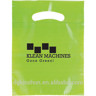 Hand Reinforced recycled disposable Customized Printing Logo Plastic shopping Die Cut Bag