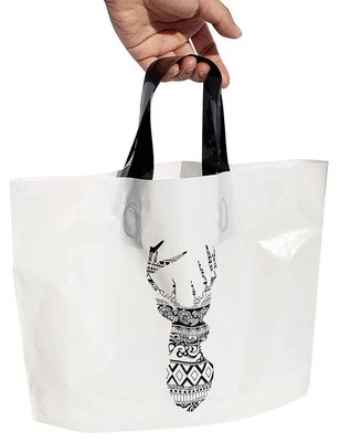 BPA Free Custom Printed Plastic Shopping Bags , Reusable Plastic Retail Bag