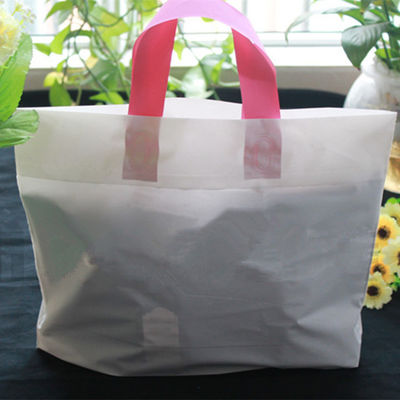 White Solid Retail Shopping Bag Customized Size Waterproof Plastic Gift Bag Easy to Carry with a Handle