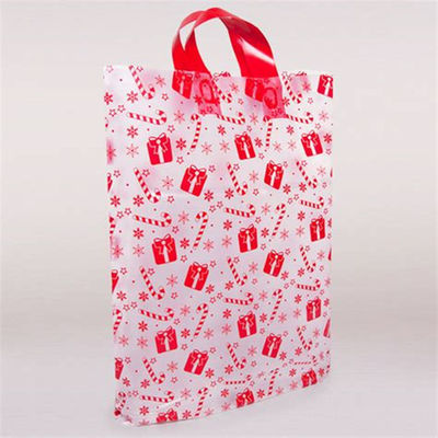 Non Toxic Plastic Shopping Bags With Handles Recyclable Multiple Colors Optional
