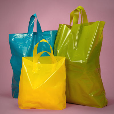 Solid Color Custom Logo Reusable Shopping Bags , Compostable Shop Carrier Bags