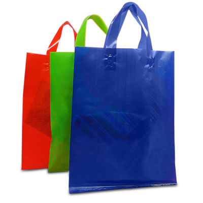 Solid Color Custom Logo Reusable Shopping Bags , Compostable Shop Carrier Bags