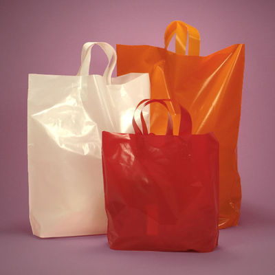 Oil Proof Custom Logo Reusable Shopping Bags , High Grade Plastic Retail Bag