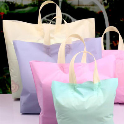 Colorful Custom Plastic Shopping Bags , Reusable Grocery Bags With Handles