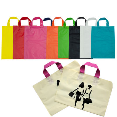Colorful Custom Plastic Shopping Bags , Reusable Grocery Bags With Handles