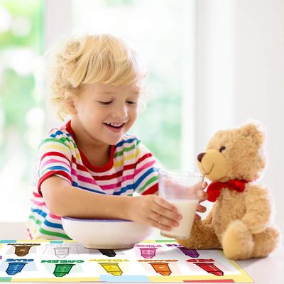 Disposable Waterproof Baby Instant Table Topper 12X18&quot; 0.05mm Custom Design Plastic Food Placemat
